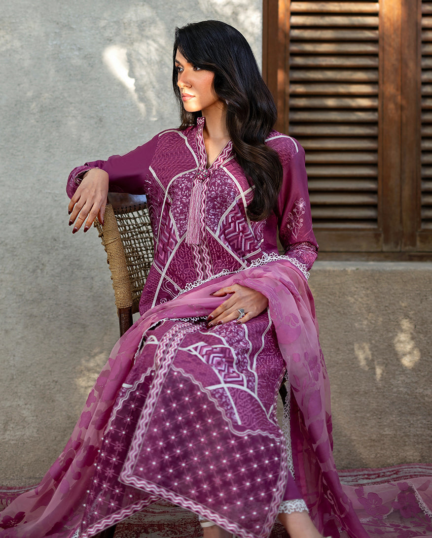 Mushq | Astoria Lawn 26 | Rosea - Luxury Dress - available at Maria Faisal in UK and USA.