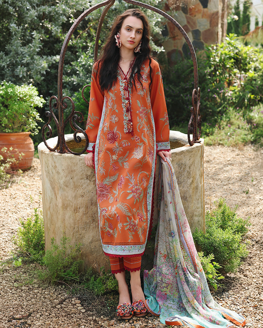 Mushq | The Secret Garden Lawn | Rosearie Dream - Luxury Dress - available at Maria Faisal in UK and USA.