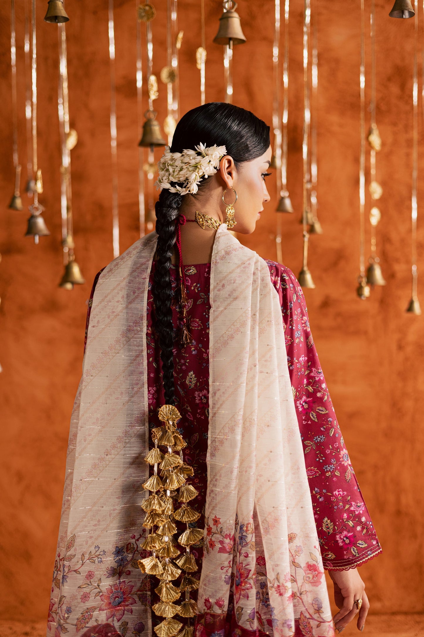 Batik | Festive Eid 26 | Roseshell - Luxury Dress - available at Maria Faisal in UK and USA.