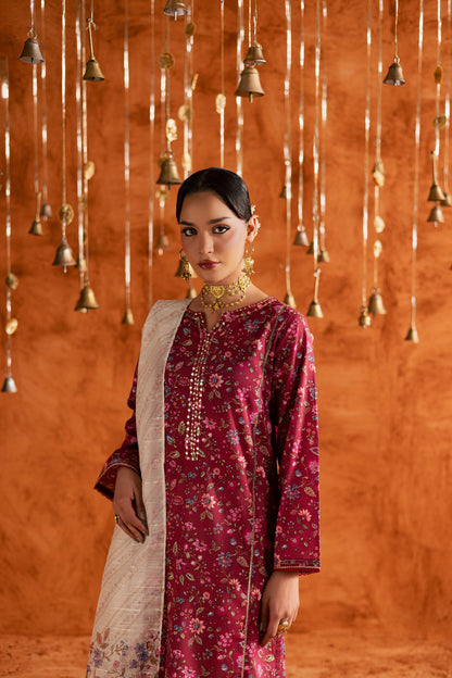 Batik | Festive Eid 26 | Roseshell - Luxury Dress - available at Maria Faisal in UK and USA.