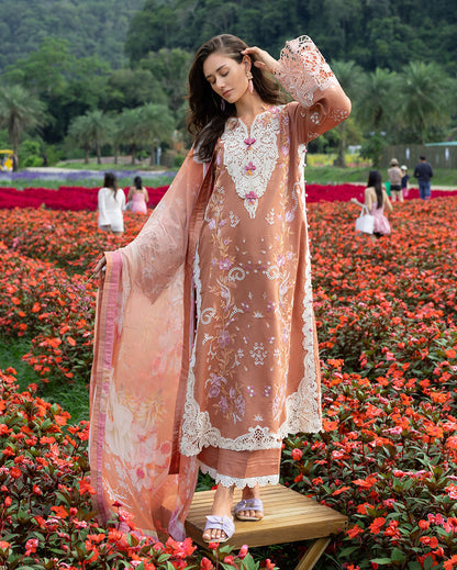 Mushq | Hemline the Secret Garden | Rosette Reverie - Luxury Dress - available at Maria Faisal in UK and USA.