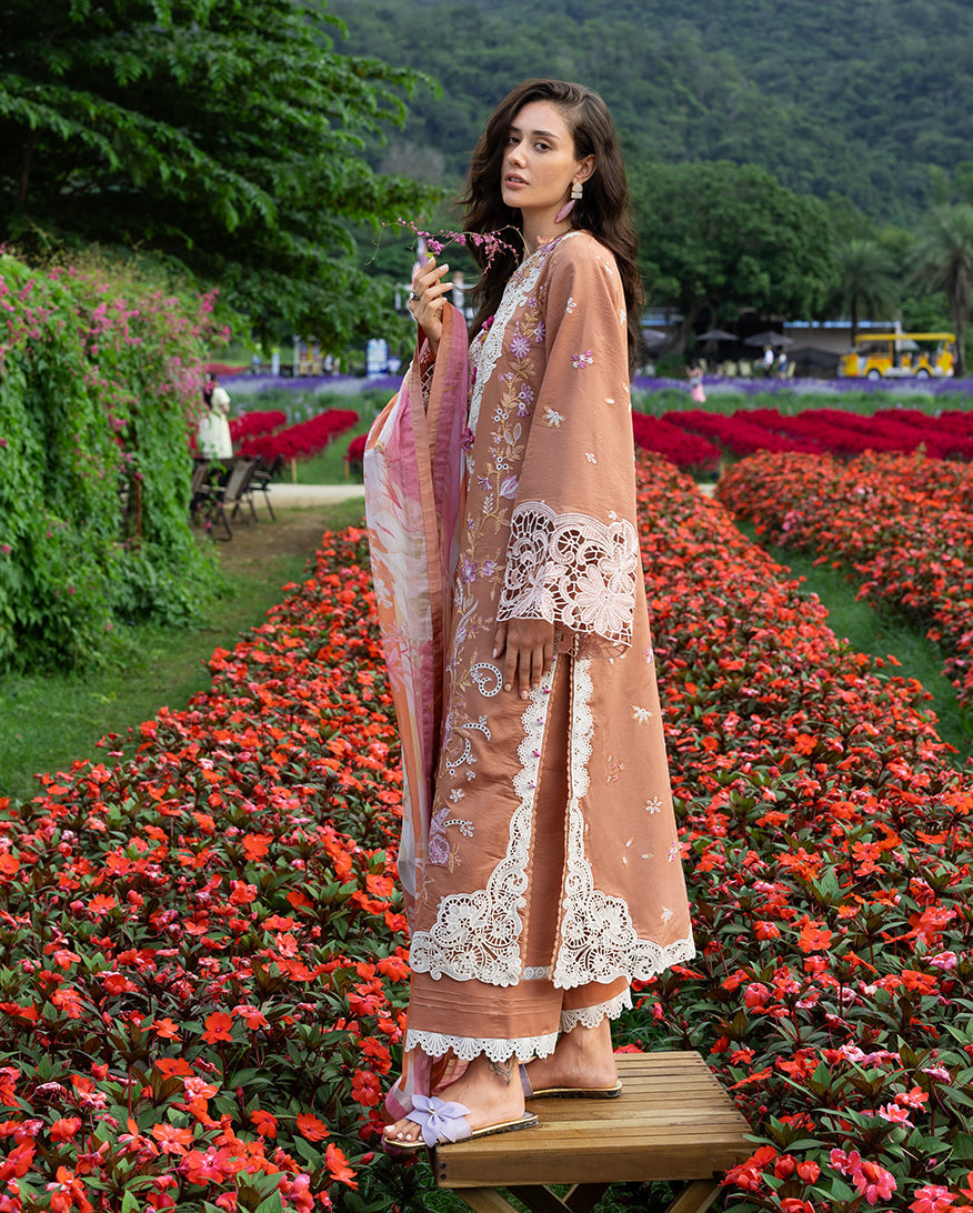 Mushq | Hemline the Secret Garden | Rosette Reverie - Luxury Dress - available at Maria Faisal in UK and USA.