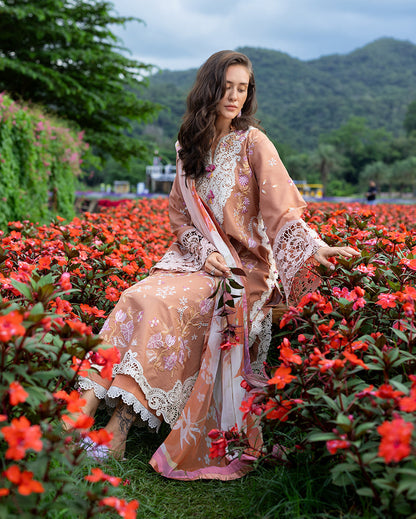 Mushq | Hemline the Secret Garden | Rosette Reverie - Luxury Dress - available at Maria Faisal in UK and USA.