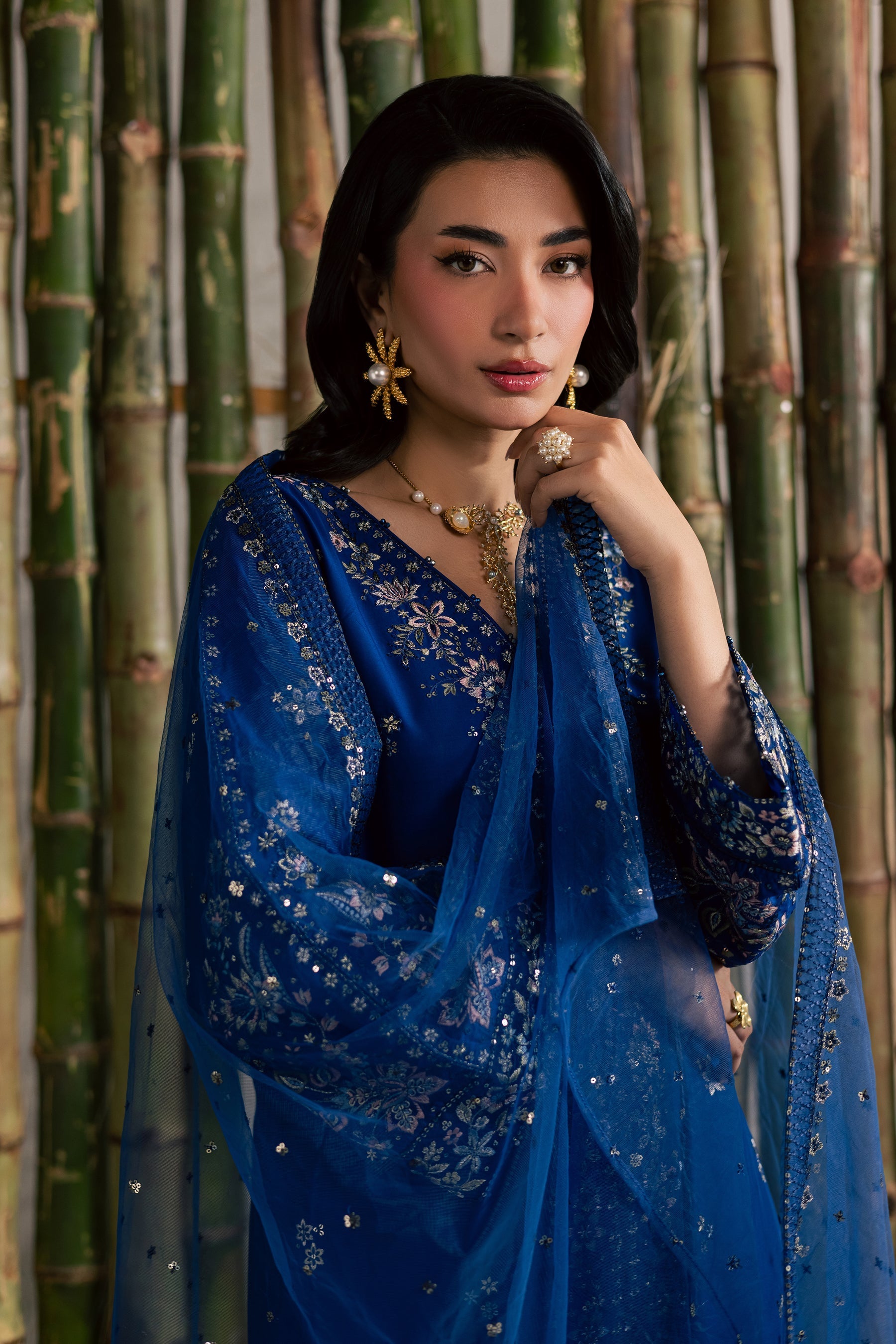 Batik | Festive Eid 26 | Roshni - Luxury Dress - available at Maria Faisal in UK and USA.