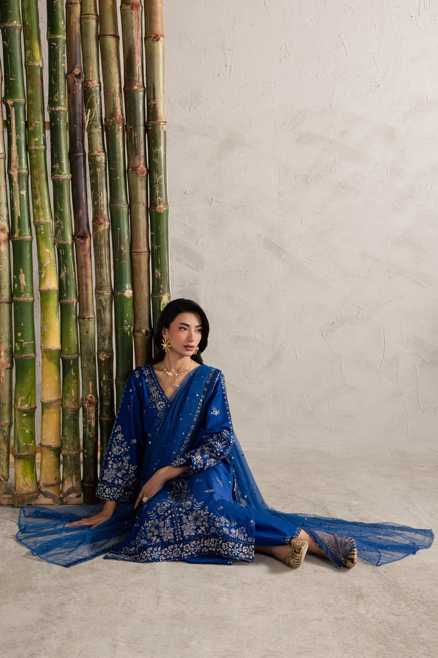 Batik | Festive Eid 26 | Roshni - Luxury Dress - available at Maria Faisal in UK and USA.