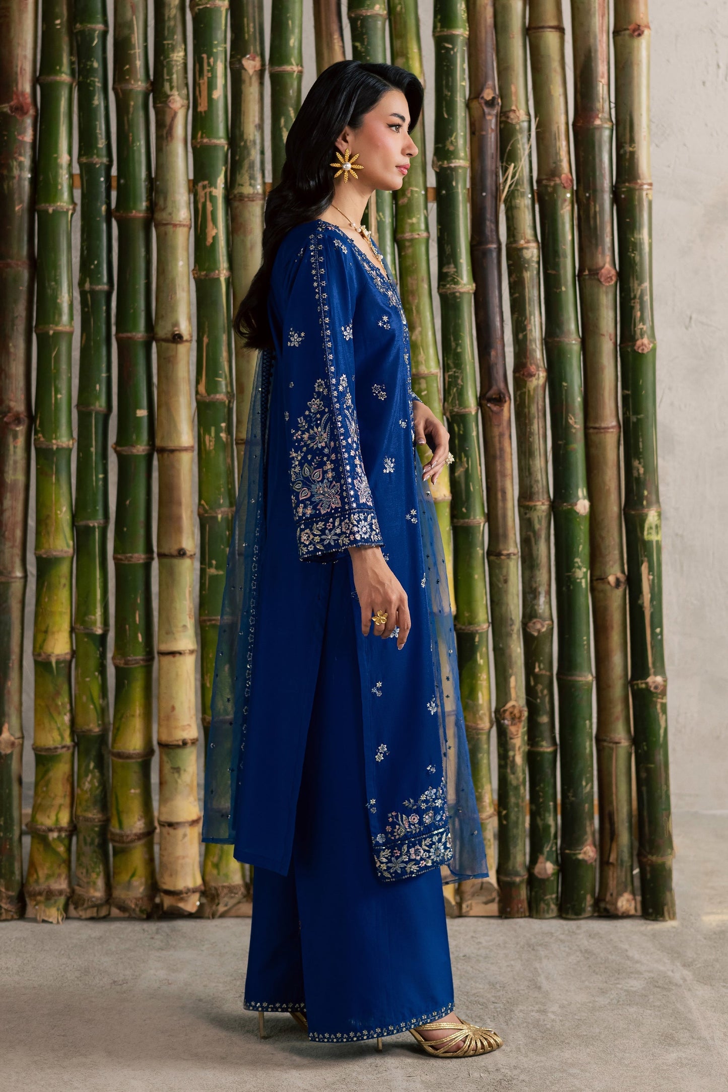 Batik | Festive Eid 26 | Roshni - Luxury Dress - available at Maria Faisal in UK and USA.