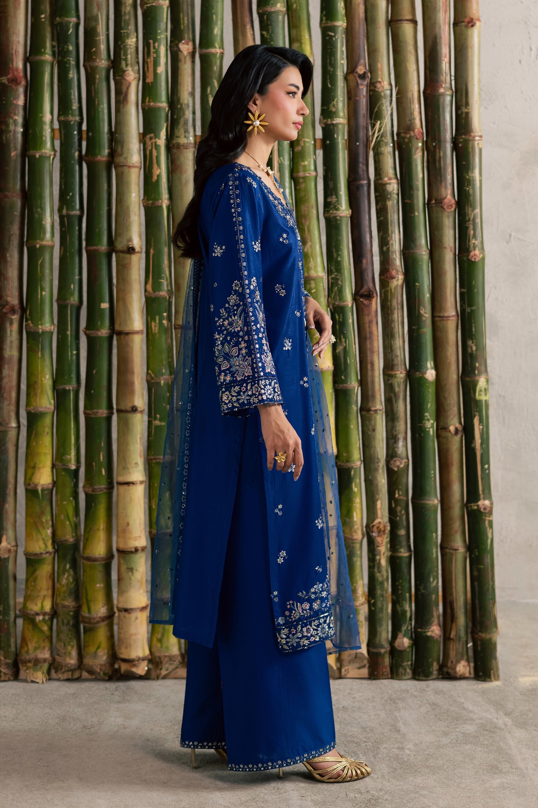 Batik | Festive Eid 26 | Roshni - Luxury Dress - available at Maria Faisal in UK and USA.