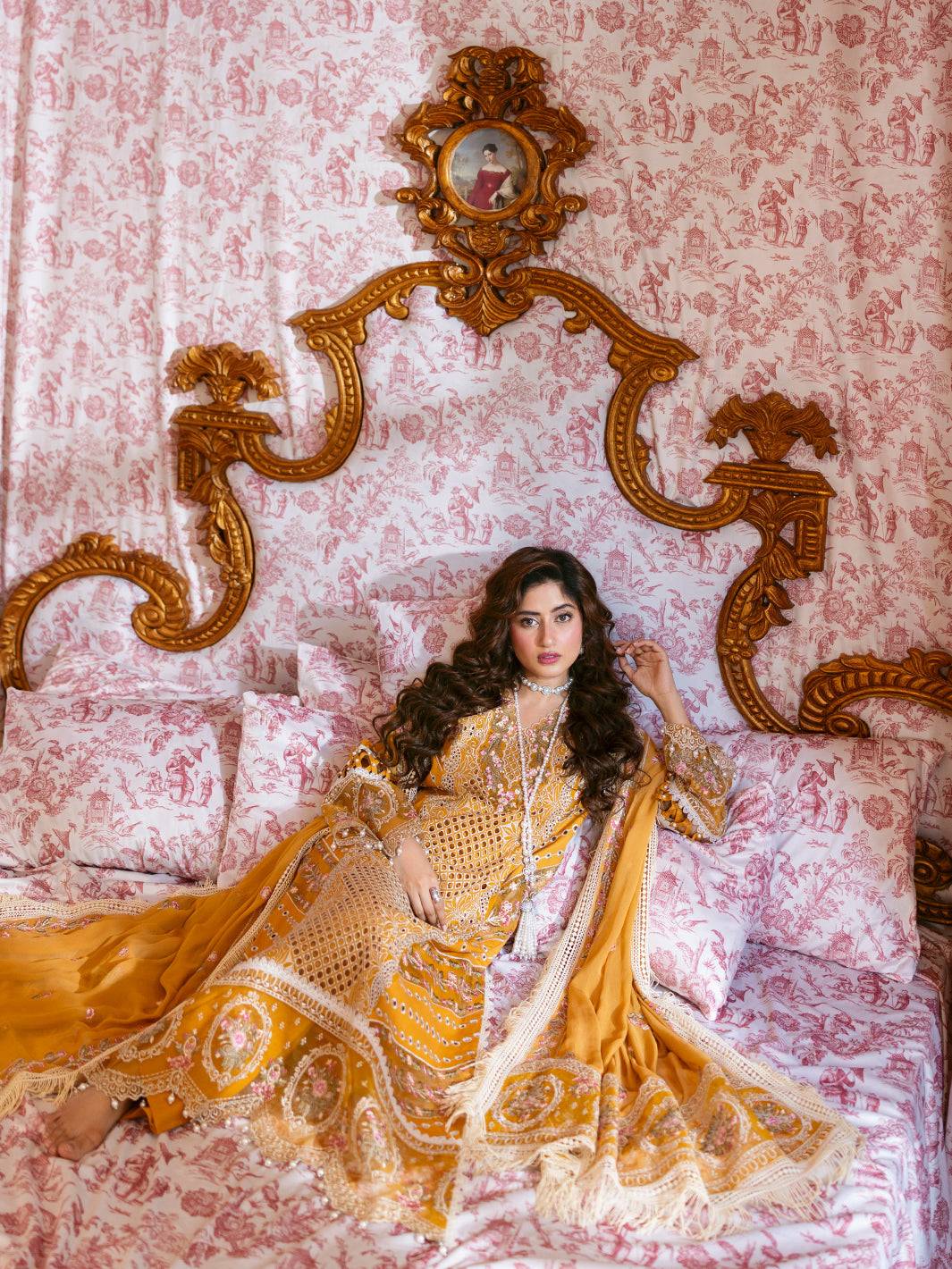 Mahnur | Sophie Luxury Lawn 25 | Rosy by Maria Faisal - Registered Vendor of : Mahnur - type : Ladies Clothes - 100% original wedding dresses