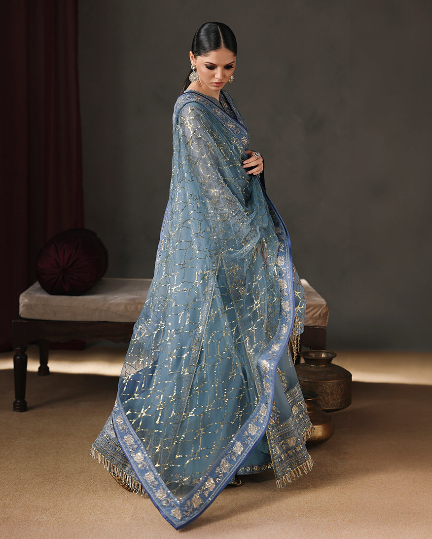 Roheenaz | Royale Eternel Chiffon Edit | Royal Muse - Formal Dress - available at Maria Faisal in UK and USA.