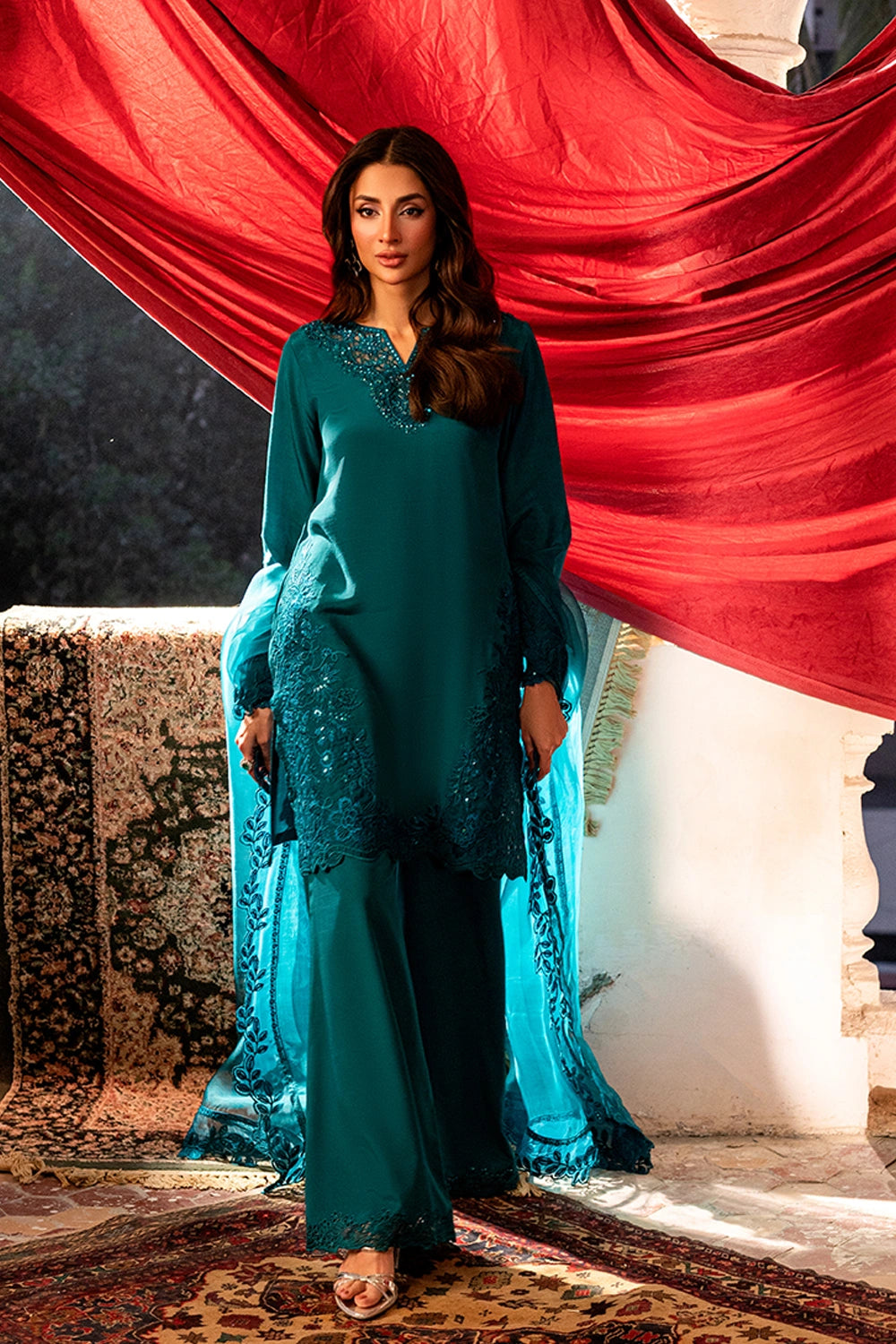 Azure | Vogue Formals | Royal Ivy - Formal Dress - available at Maria Faisal in UK and USA.