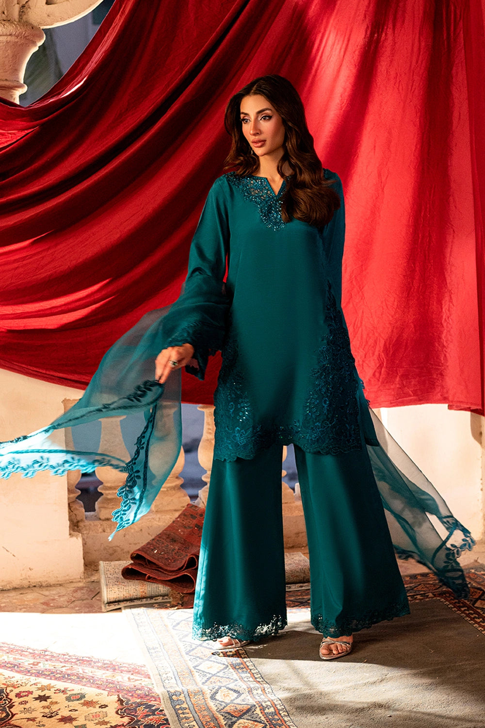 Azure | Vogue Formals | Royal Ivy - Formal Dress - available at Maria Faisal in UK and USA.