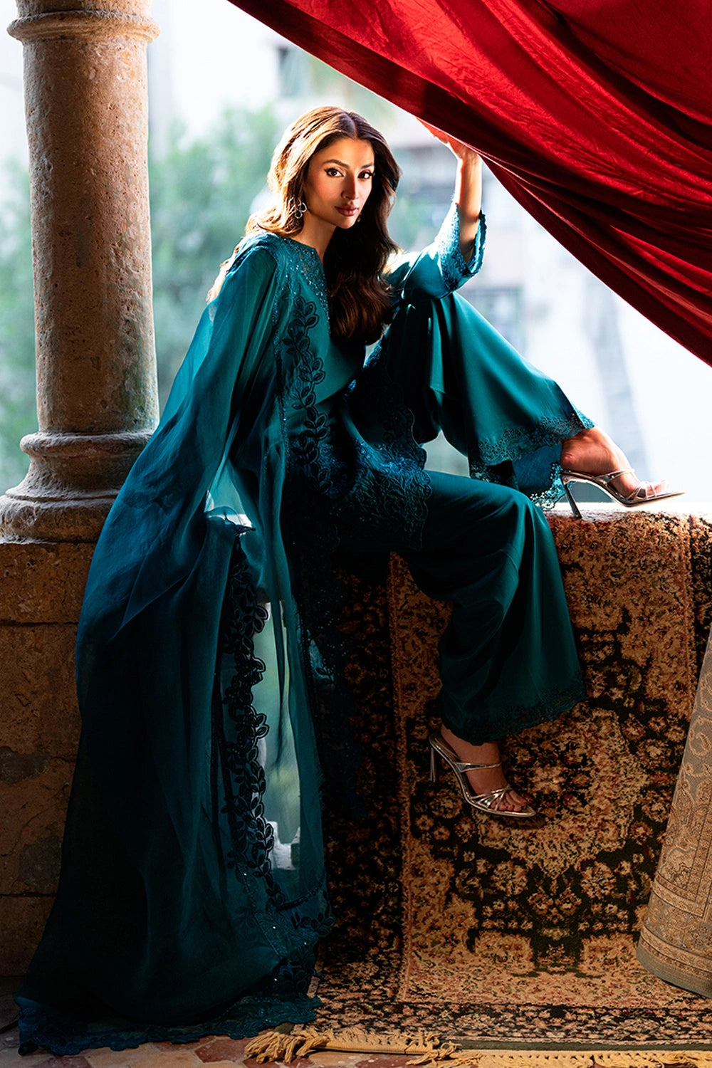 Azure | Vogue Formals | Royal Ivy - Formal Dress - available at Maria Faisal in UK and USA.
