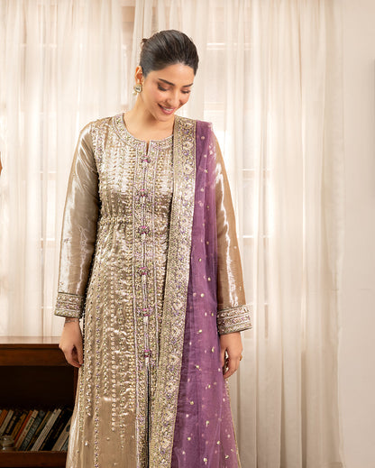 Mushq | Sunehri Lama Silk | Rumsha - Formal Dress - available at Maria Faisal in UK and USA.
