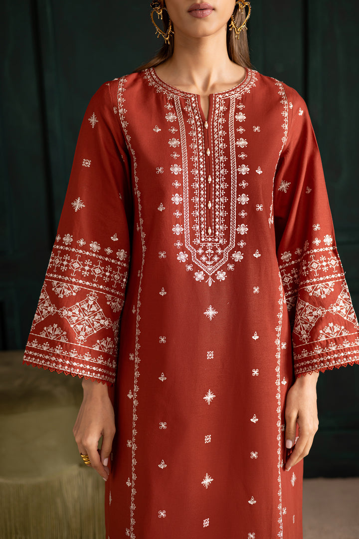 Batik | Winter 25 | Rusty Dusty - Casual Dress - available at Maria Faisal in UK and USA.