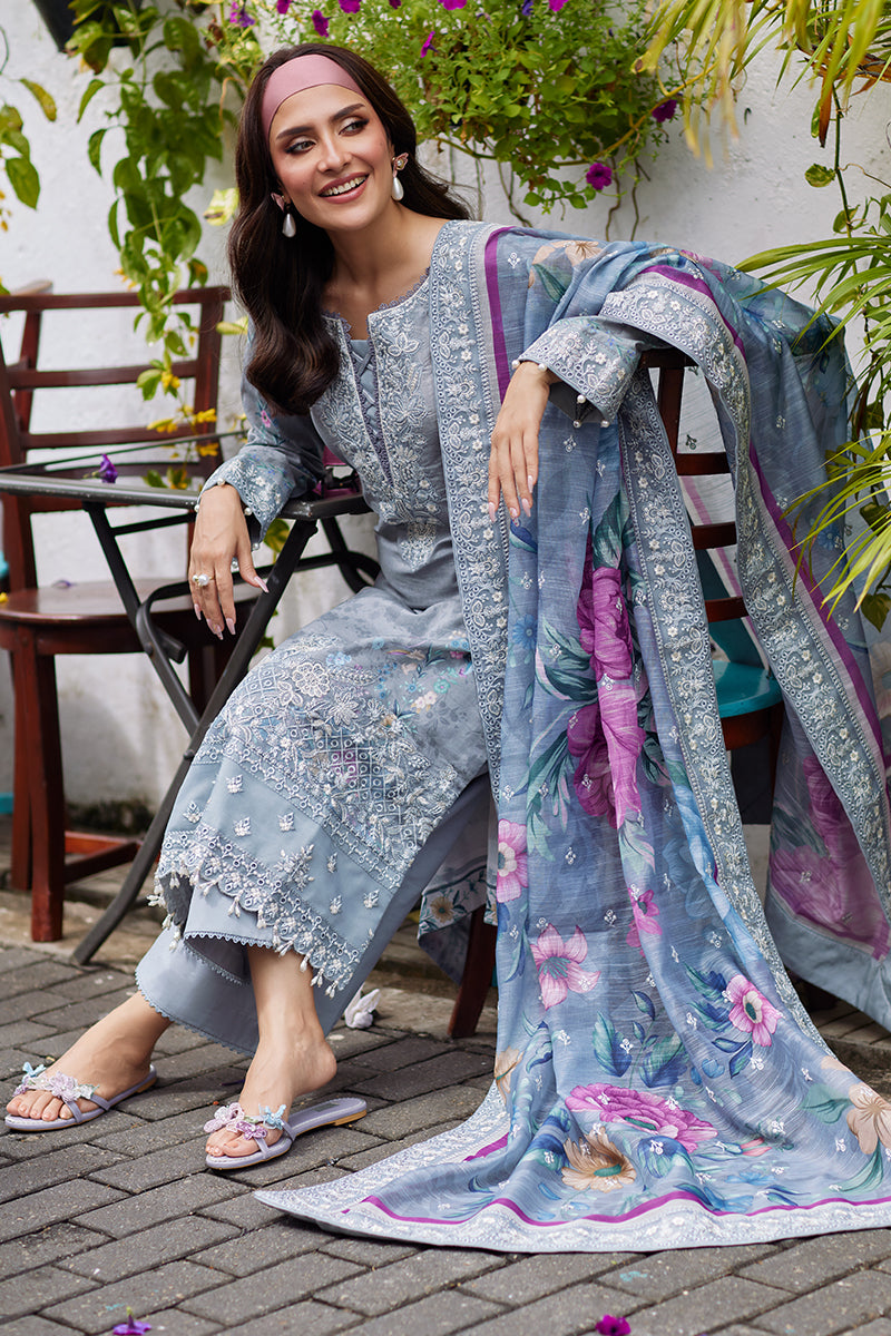 Gulaal | Saffira Lawn 25 | Carla - Designer Dress with Intricate embroidery and embellishments. Shop elegent wedding dress at Maria Faisal.