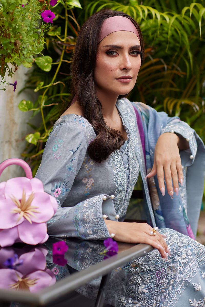 Gulaal | Saffira Lawn 25 | Carla - Designer Dress with Intricate embroidery and embellishments. Shop elegent wedding dress at Maria Faisal.