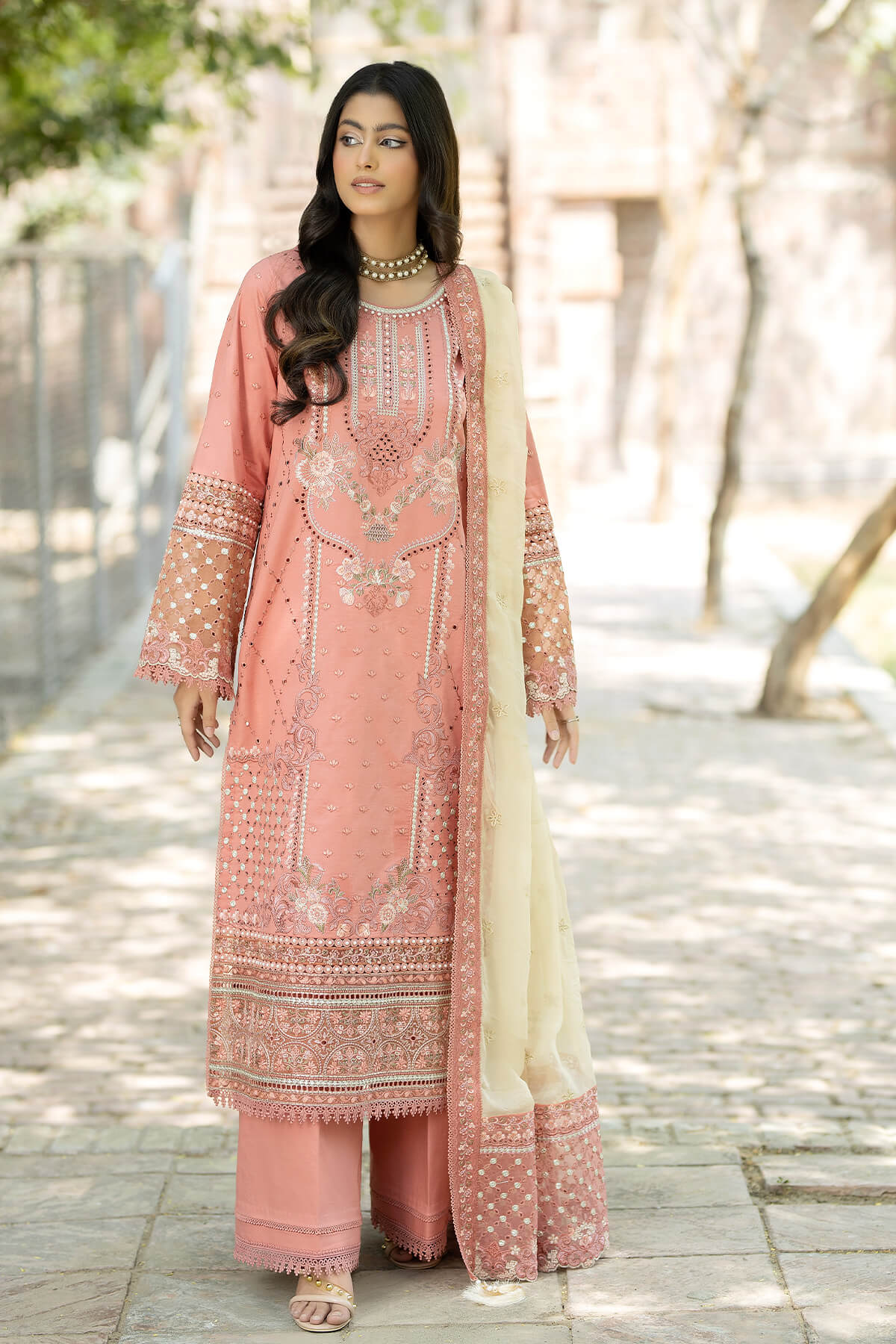 Imrozia Premium | Subah e Roshan | S.L 70 Aaina - Designer Dress with Intricate embroidery and embellishments. Shop elegent wedding dress at Maria Faisal.