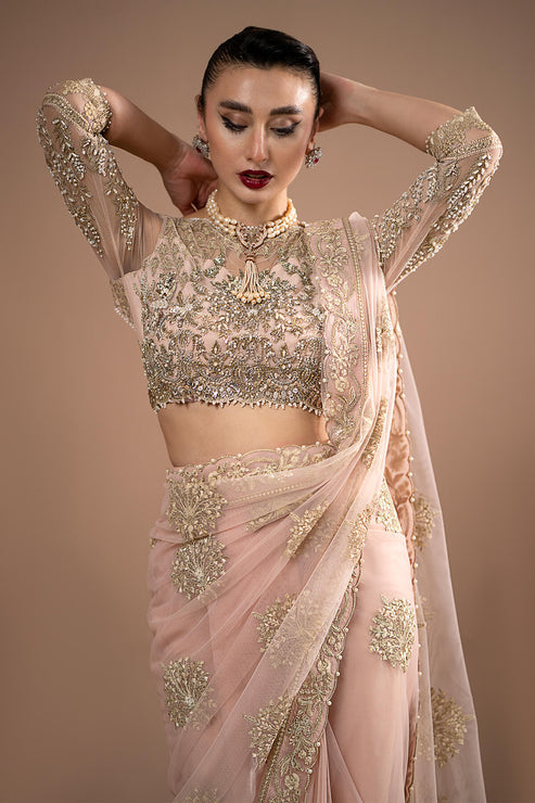 Imrozia Premium | Lumiere Luxury Sarees | 01 Rose Clair - Ladies Clothes - Maria Faisal