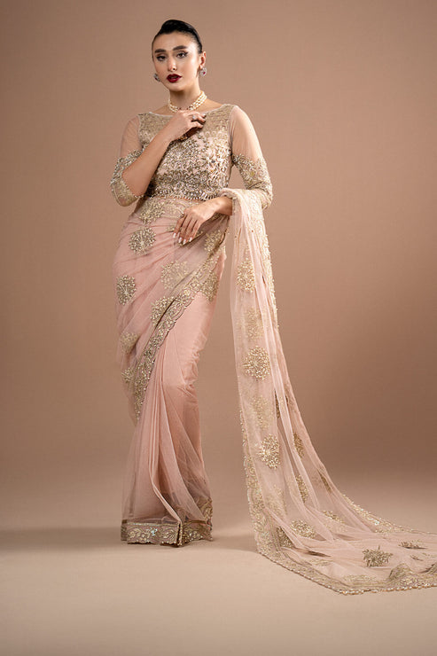 Imrozia Premium | Lumiere Luxury Sarees | 01 Rose Clair - Ladies Clothes - Maria Faisal