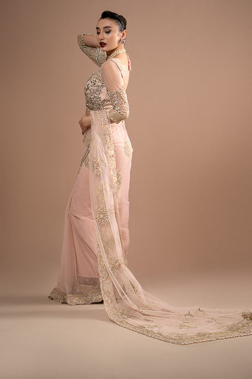 Imrozia Premium | Lumiere Luxury Sarees | 01 Rose Clair - Ladies Clothes - Maria Faisal