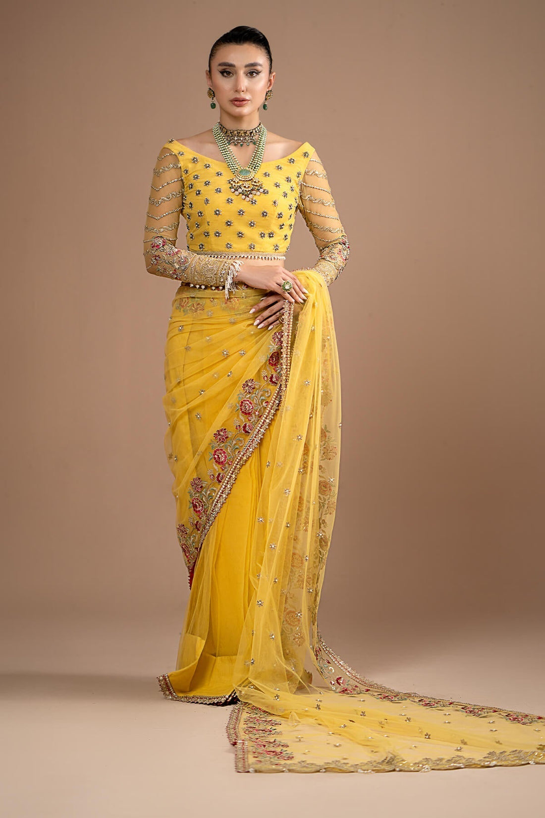 Imrozia Premium | Lumiere Luxury Sarees | 02 Lustrous Gold - Ladies Clothes - Maria Faisal
