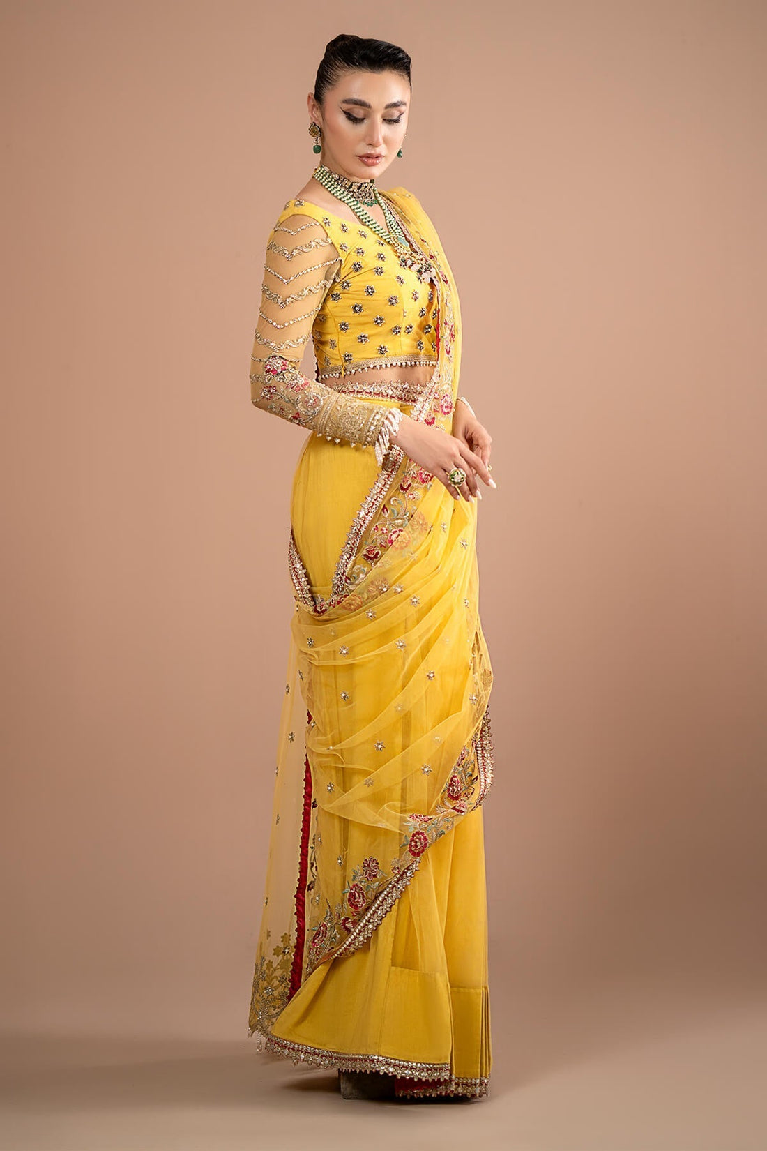 Imrozia Premium | Lumiere Luxury Sarees | 02 Lustrous Gold - Ladies Clothes - Maria Faisal