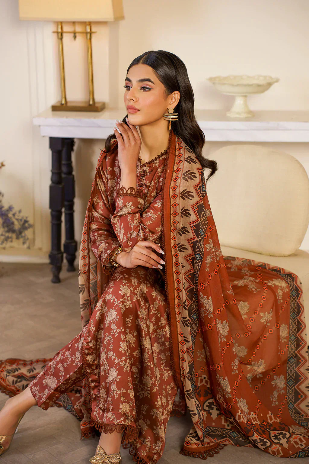 Zarif | Prints 24 | ZSP 06 BRONZE - Ladies Clothes - Maria Faisal