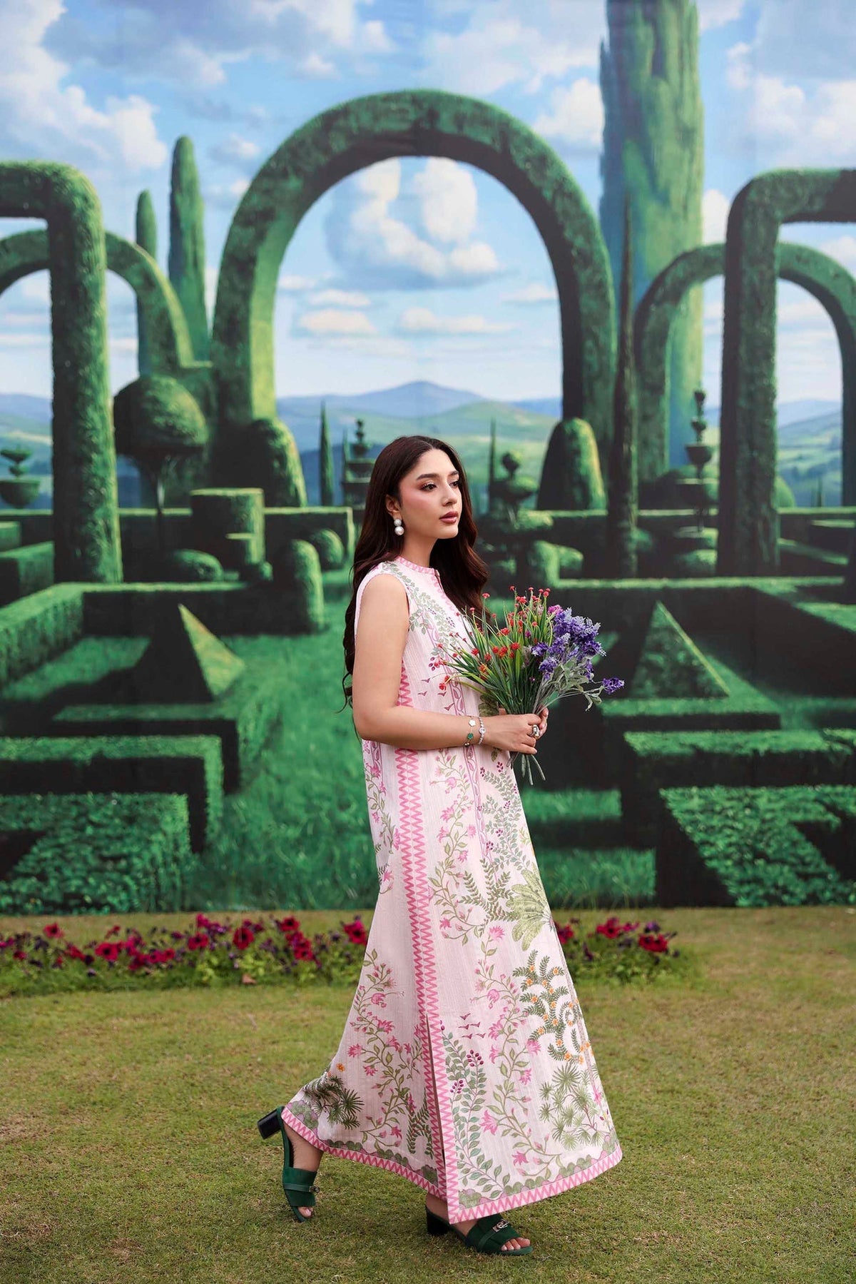 Sable Vogue | Sorae 26 | MOANA PINK - Luxury Dress - available at Maria Faisal in UK and USA.