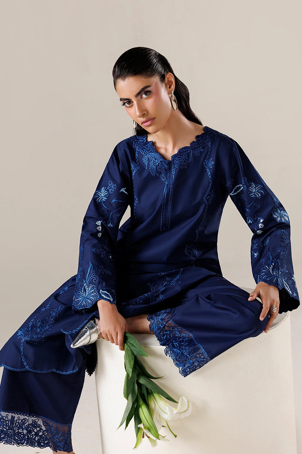 Azure | Chic Essentials | Sapphire Babe - Casual Dress - available at Maria Faisal in UK and USA.