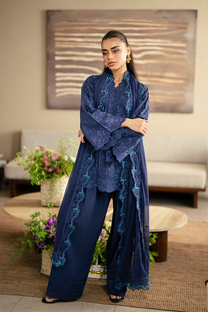 Azure | Luxury Lawn 26 | Sapphire Veil - Luxury Dress - available at Maria Faisal in UK and USA.