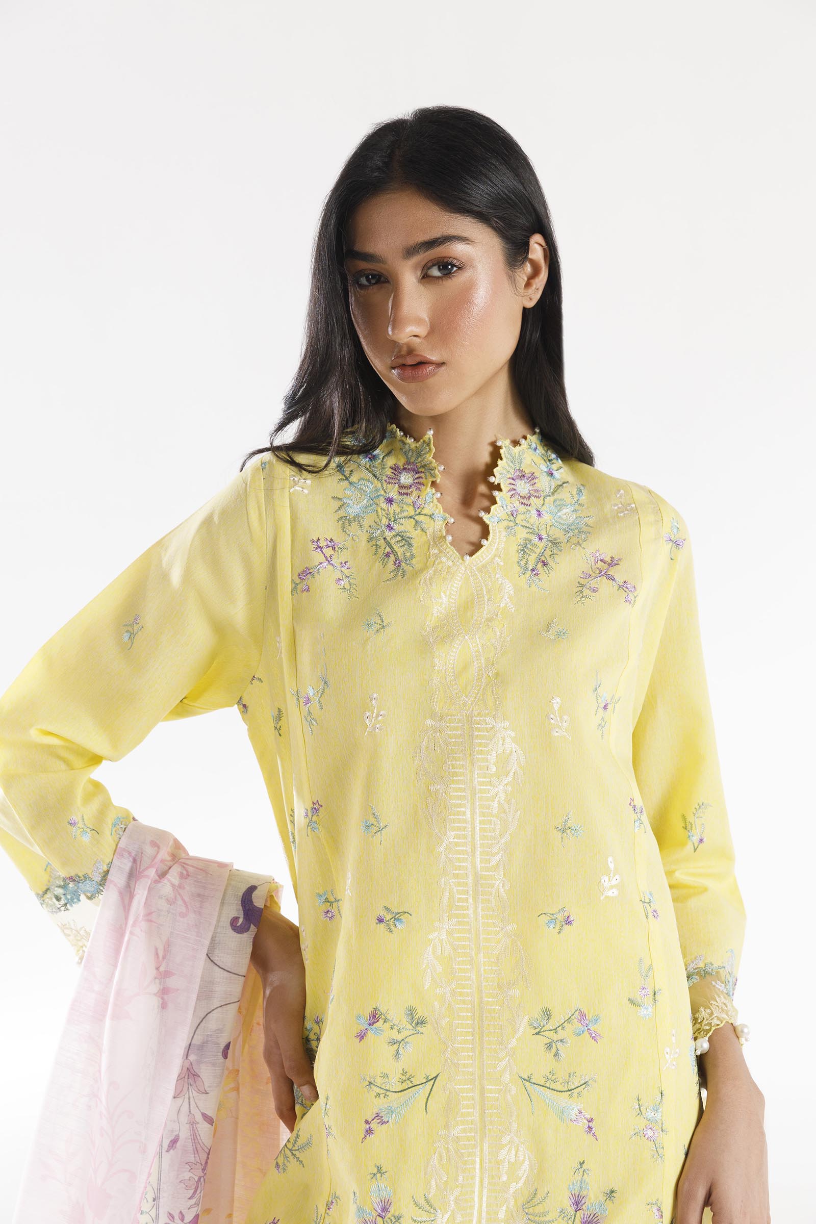 Sana Safinaz | Luxury Pret | Muzlin Lawn Suit SC26MUZ111BP3 - Dress - available at Maria Faisal in UK and USA.