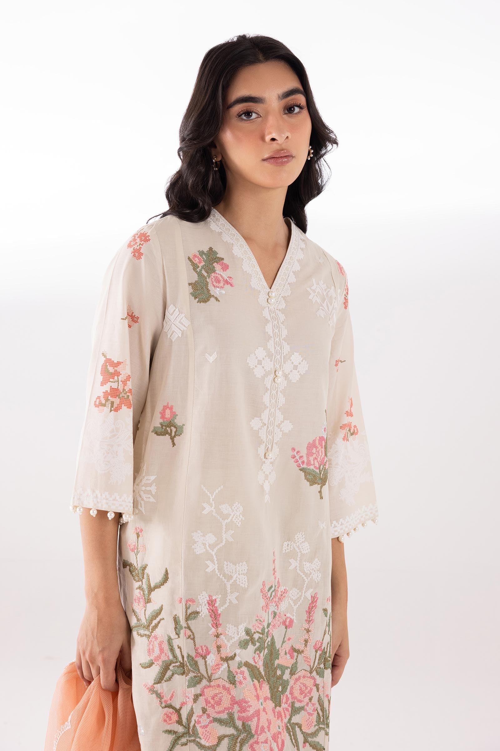 Sana Safinaz | Luxury Pret | Muzlin Lawn Suit SC26MUZ116AP3 - Dress - available at Maria Faisal in UK and USA.