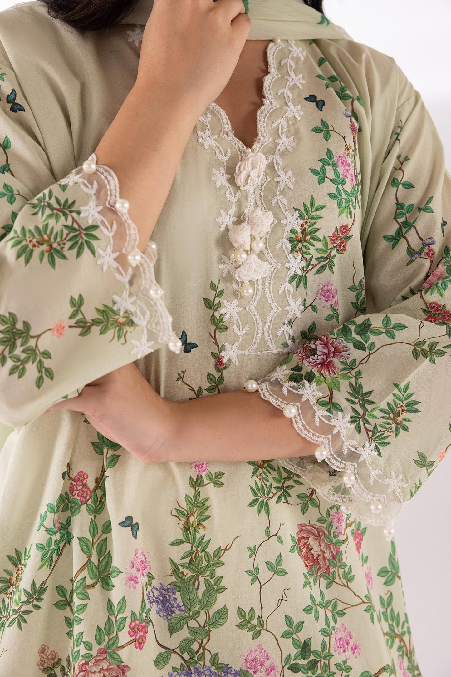 Sana Safinaz | Luxury Pret | Muzlin Lawn Suit SC26MUZ202BP3 - Dress - available at Maria Faisal in UK and USA.