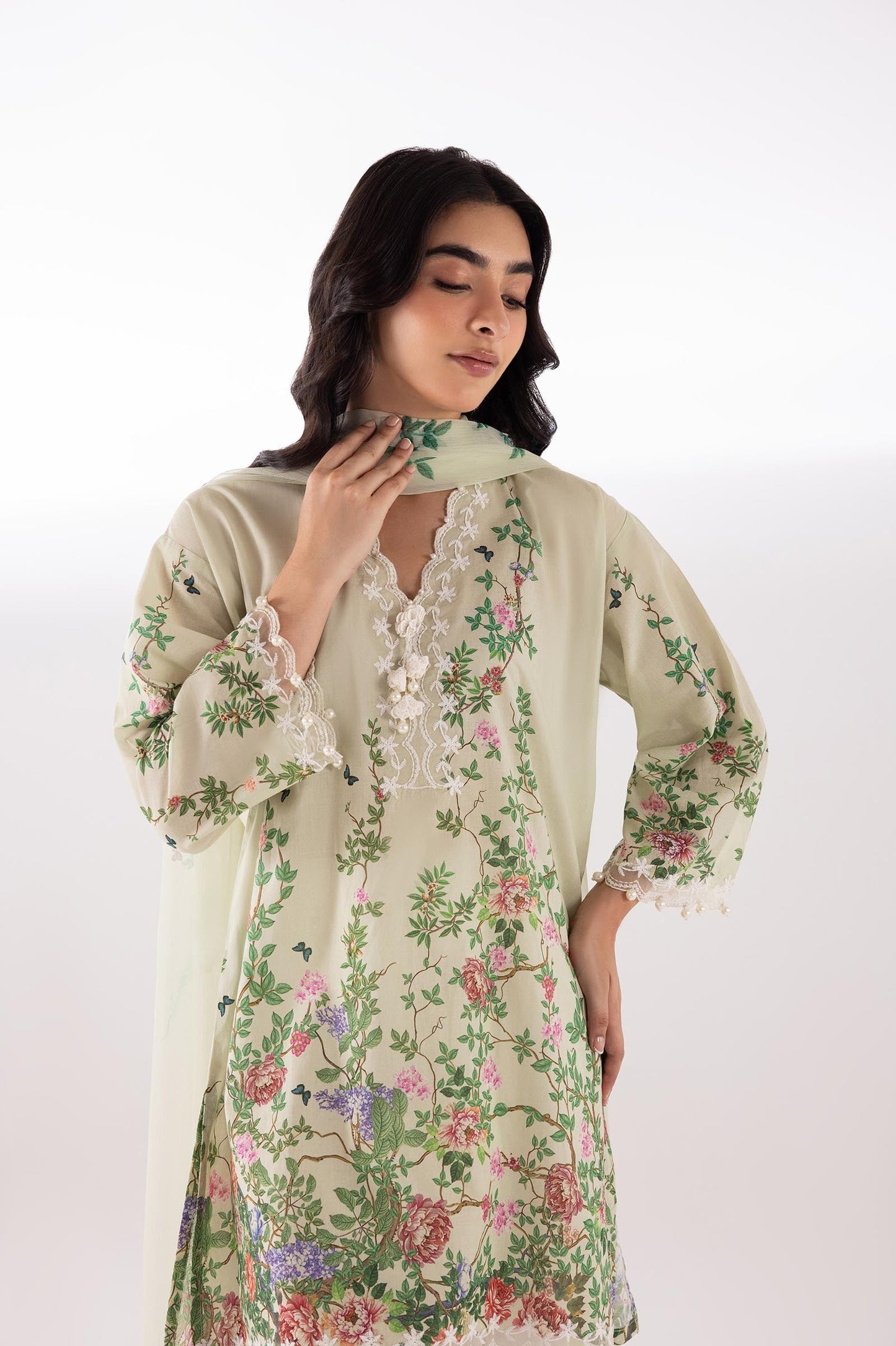 Sana Safinaz | Luxury Pret | Muzlin Lawn Suit SC26MUZ202BP3 - Dress - available at Maria Faisal in UK and USA.