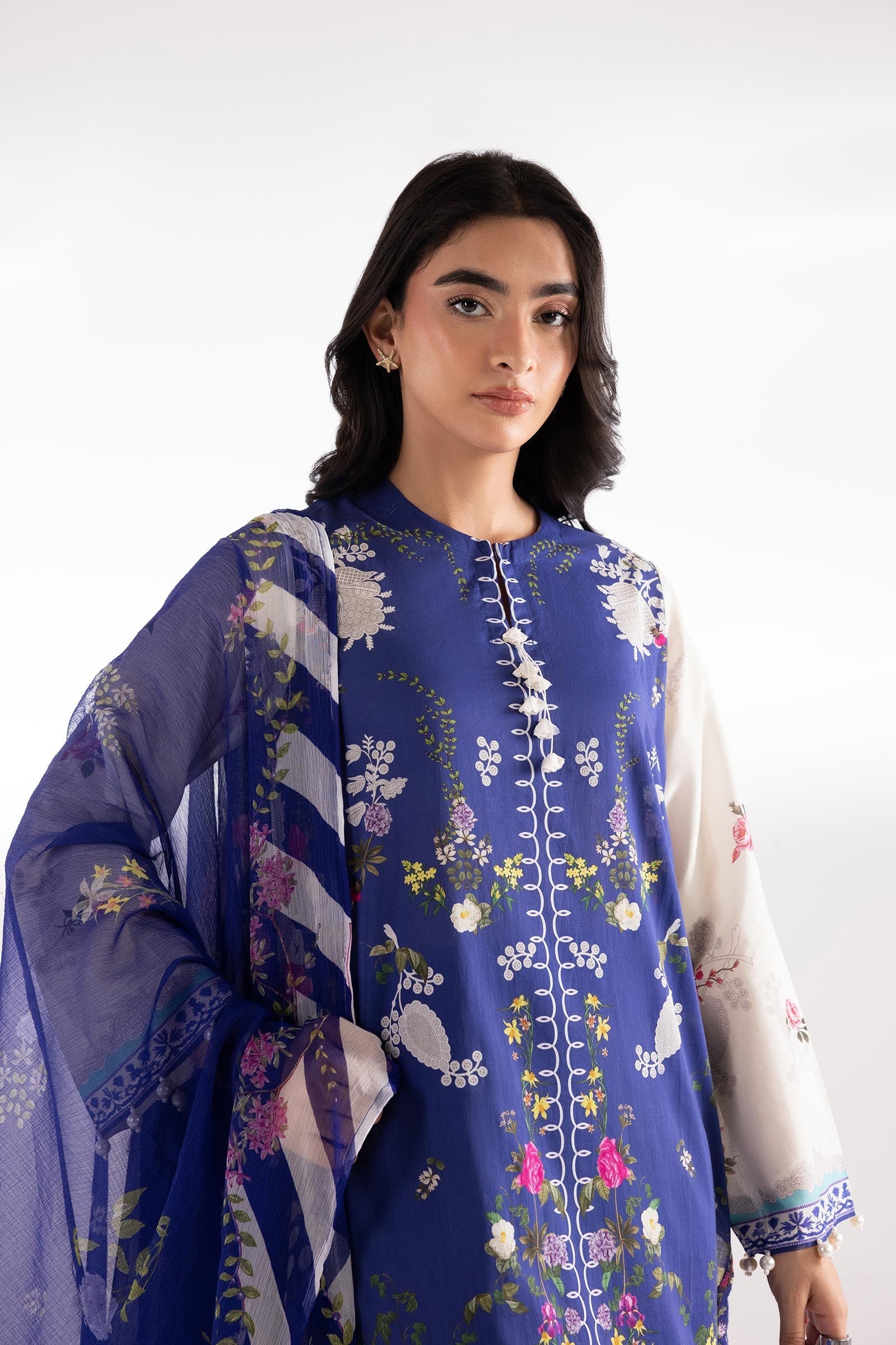 Sana Safinaz | Luxury Pret | Muzlin Lawn Suit SC26MUZ203AP3 - Dress - available at Maria Faisal in UK and USA.