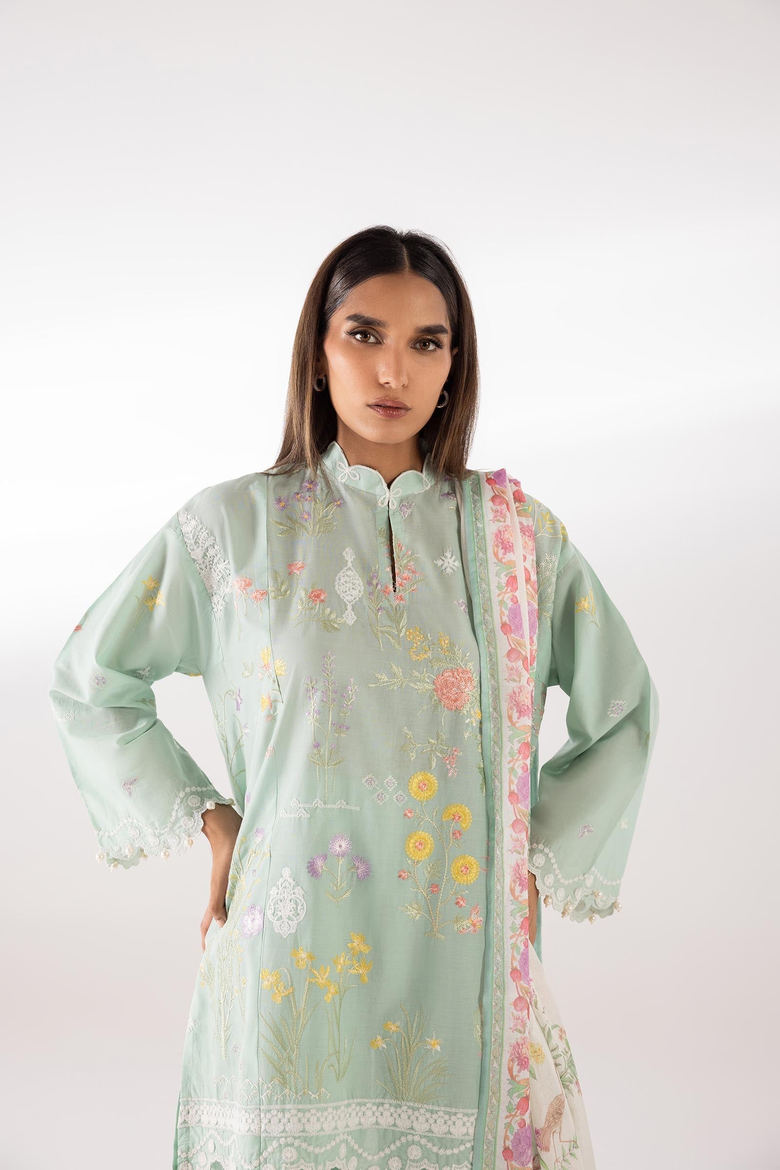 Sana Safinaz | Luxury Pret | Muzlin Lawn Suit SC26MUZ210AP3 - Dress - available at Maria Faisal in UK and USA.