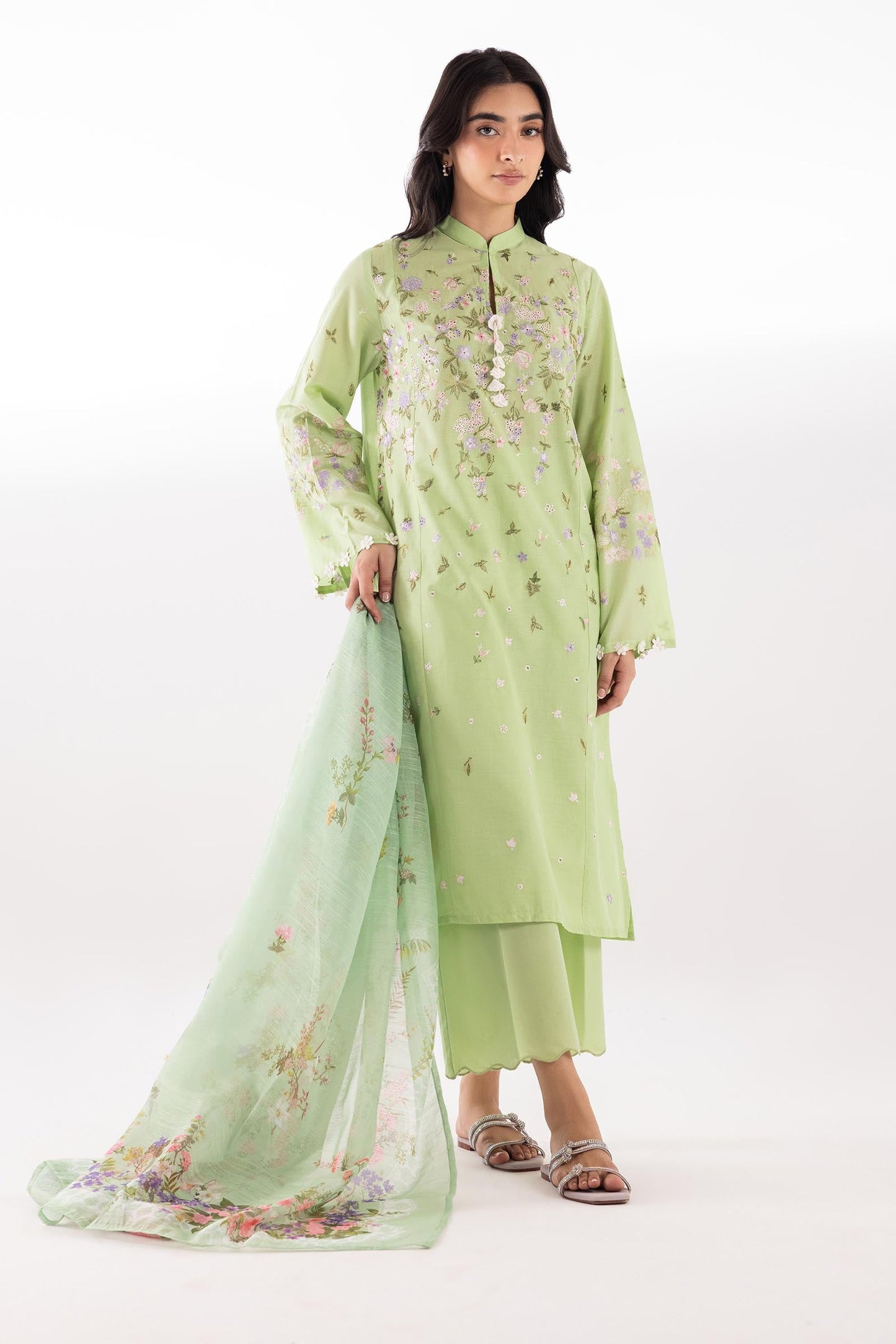 Sana Safinaz | Luxury Pret | Muzlin Lawn Suit SC26MUZ215BP3 - Dress - available at Maria Faisal in UK and USA.