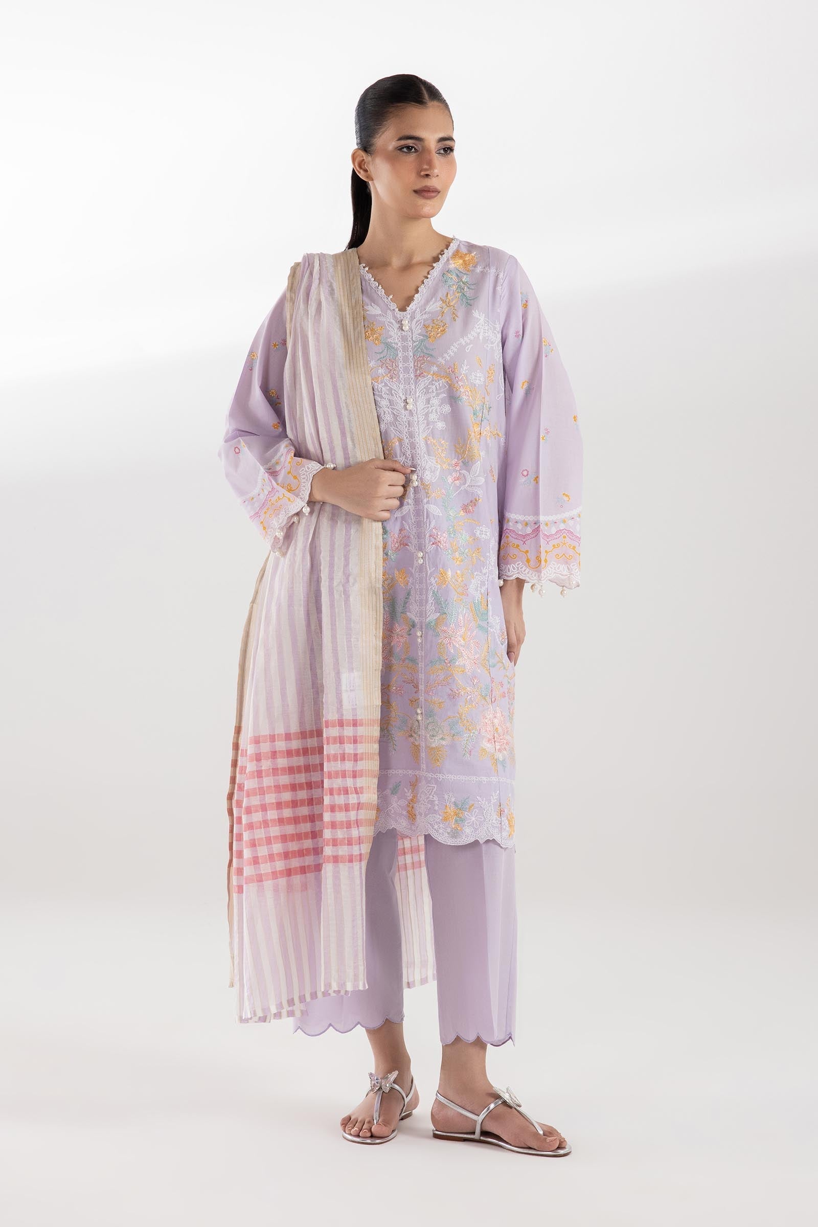Sana Safinaz | Luxury Pret | Muzlin Lawn Suit SC26MUZ217BP3 - Dress - available at Maria Faisal in UK and USA.