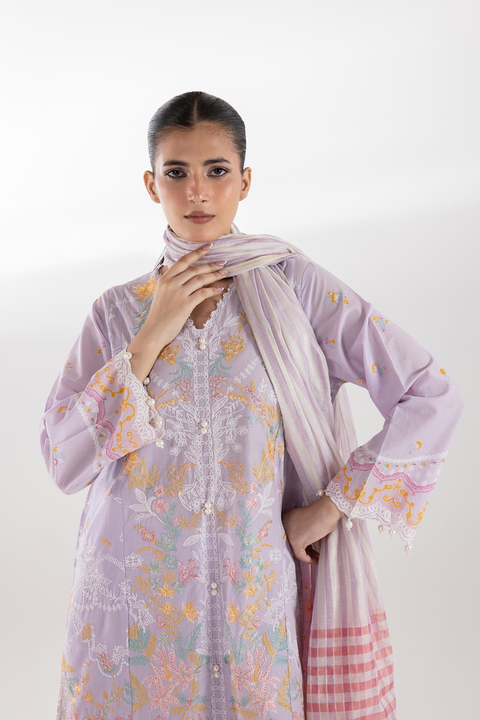 Sana Safinaz | Luxury Pret | Muzlin Lawn Suit SC26MUZ217BP3 - Dress - available at Maria Faisal in UK and USA.
