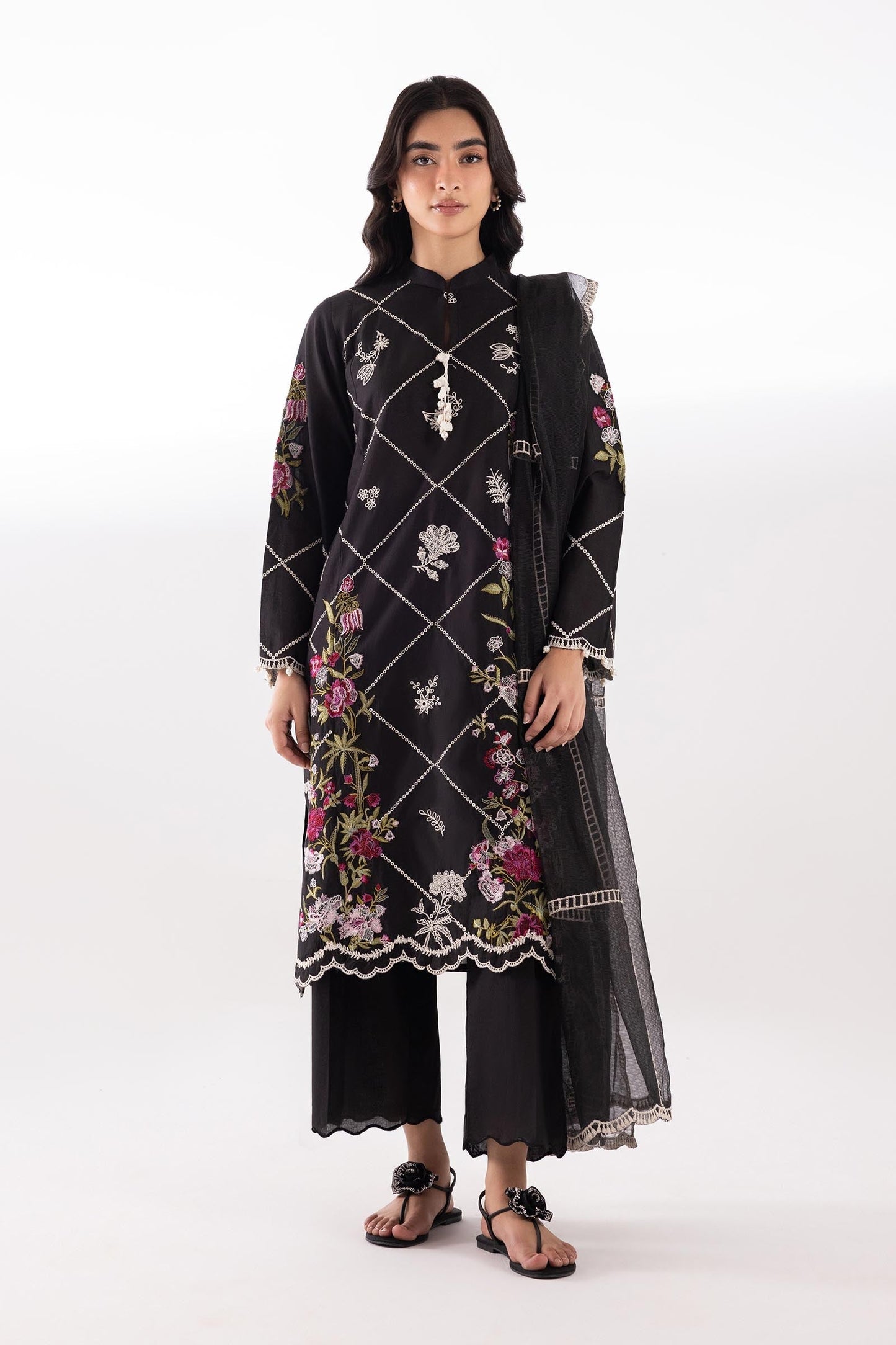 Sana Safinaz | Luxury Pret | Muzlin Lawn Suit SC26MUZ219AP3 - Dress - available at Maria Faisal in UK and USA.