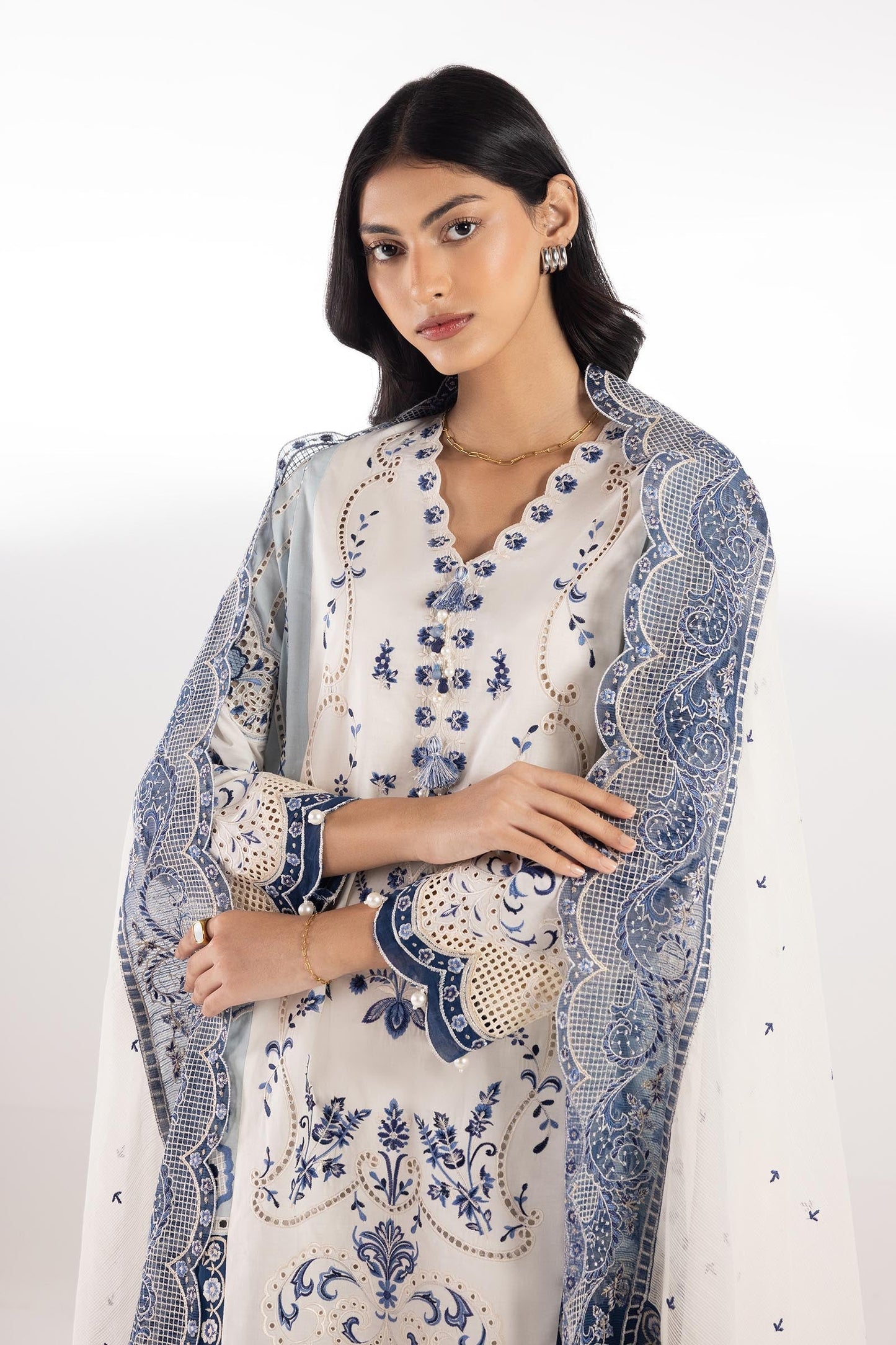 Sana Safinaz | Luxury Pret | Lawn Suit SC26SGE423P3 - Dress - available at Maria Faisal in UK and USA.