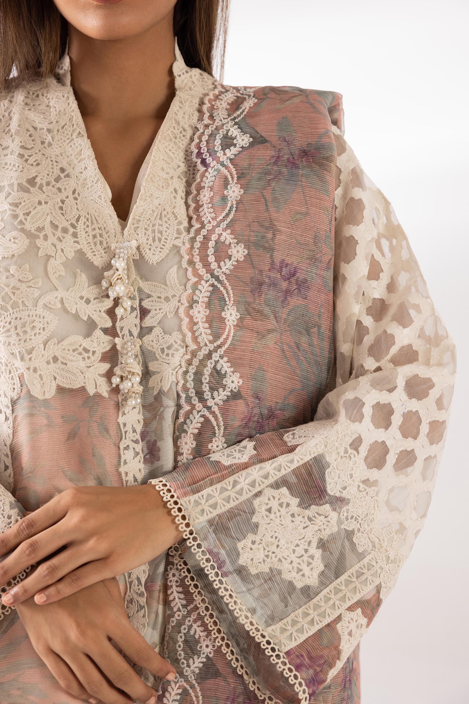 Sana Safinaz | Luxury Pret | Jacquard Suit SC26SGE394P3 - Dress - available at Maria Faisal in UK and USA.