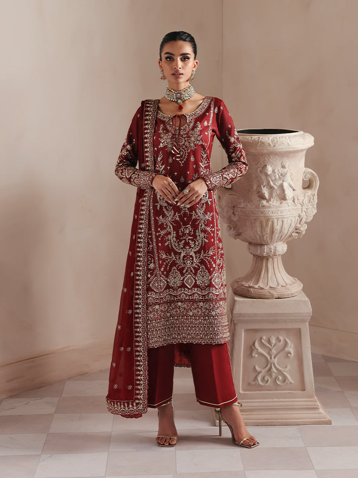 Gulaal | Serica Raw Silk | Seryne - Formal Dress - available at Maria Faisal in UK and USA.