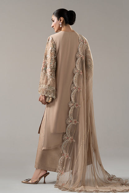 Maria B | Luxury Formals Pre Fall | SF-EA25-18R1-Skin - Formal Dress - available at Maria Faisal in UK and USA.