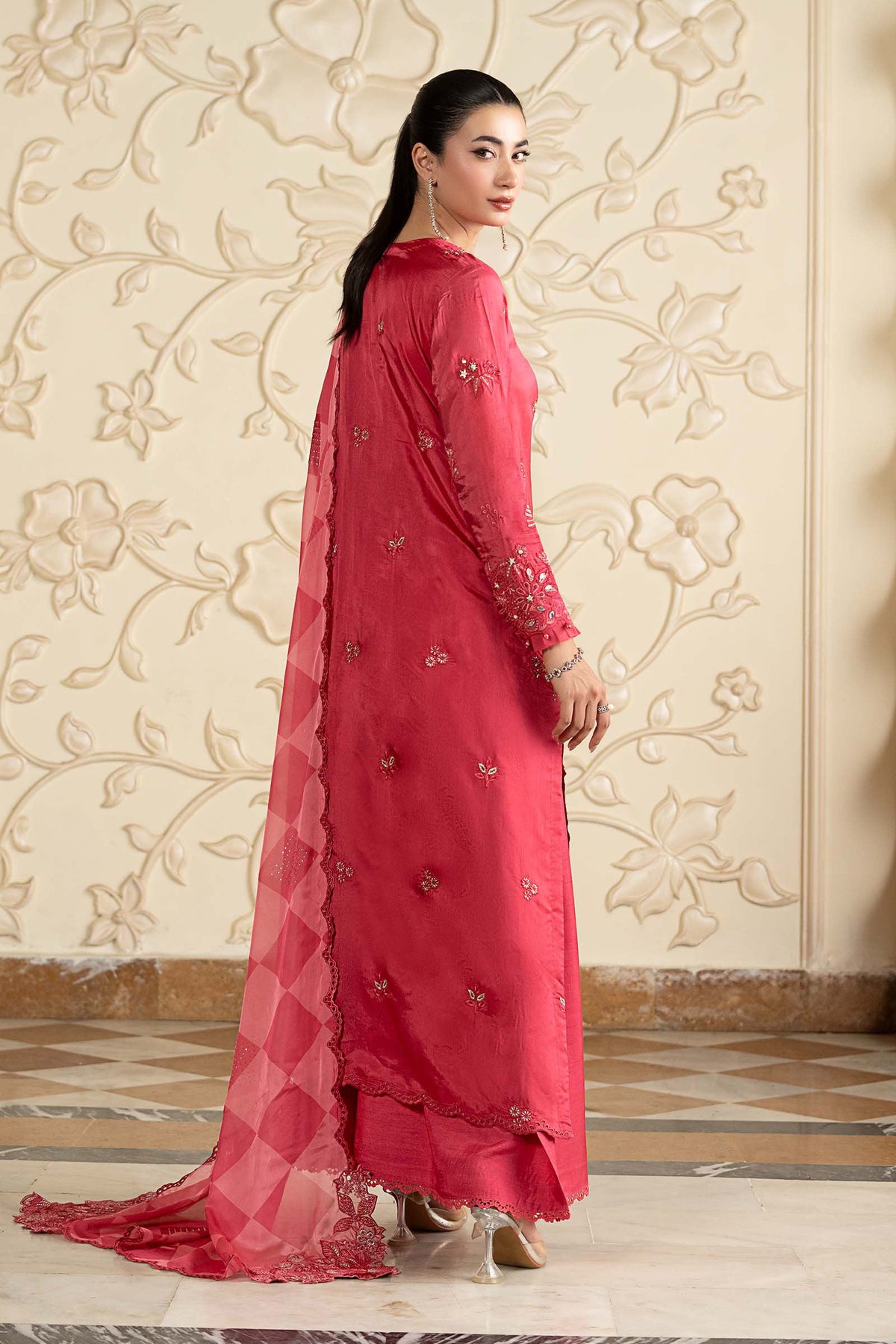 Maria B | Luxury Formals Pre Fall | SF-EA26-12-Pink - Formal Dress - available at Maria Faisal in UK and USA.