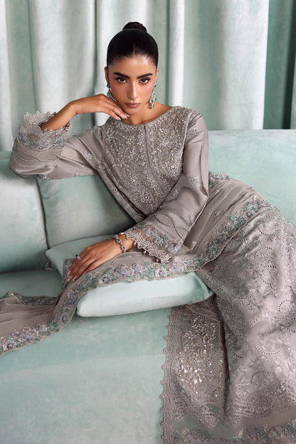 Maria B | Luxury Formals Pre Fall | SF-EA26-37-Grey - Formal Dress - available at Maria Faisal in UK and USA.