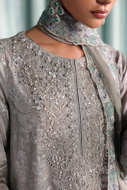 Maria B | Luxury Formals Pre Fall | SF-EA26-37-Grey - Formal Dress - available at Maria Faisal in UK and USA.
