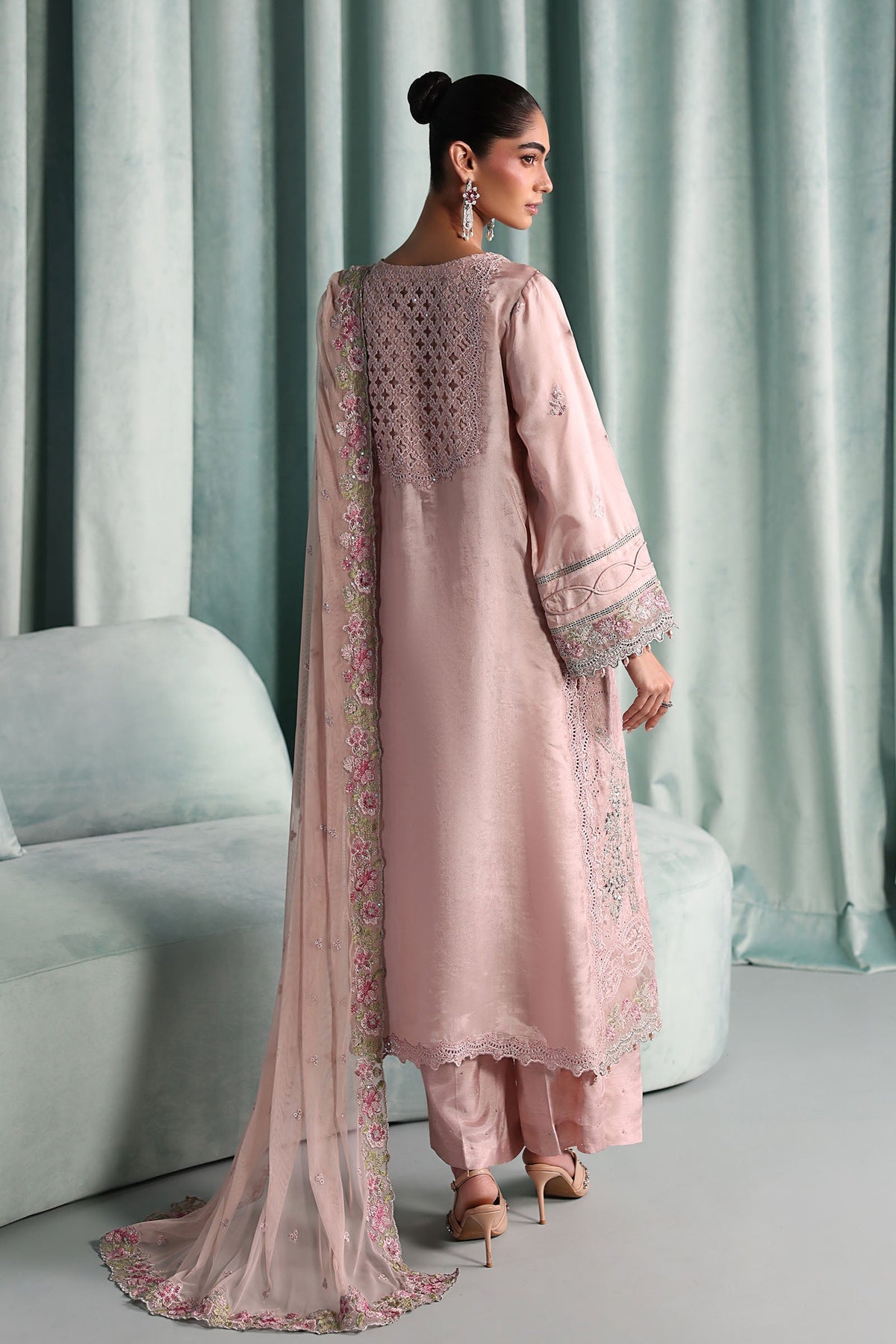 Maria B | Luxury Formals Pre Fall | SF-EA26-37-Pink - Formal Dress - available at Maria Faisal in UK and USA.