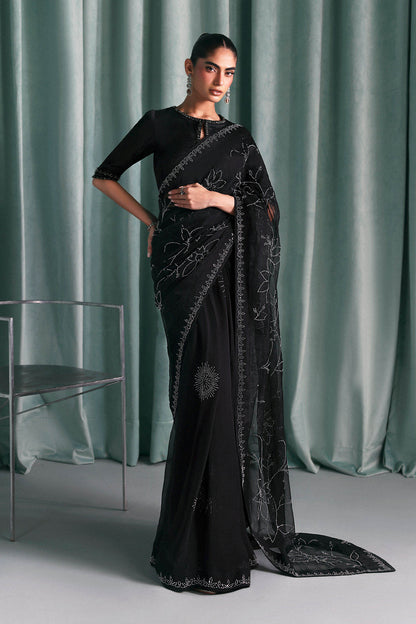 Maria B | Luxury Formals Pre Fall | SF-PF26-02-Black - Formal Dress - available at Maria Faisal in UK and USA.