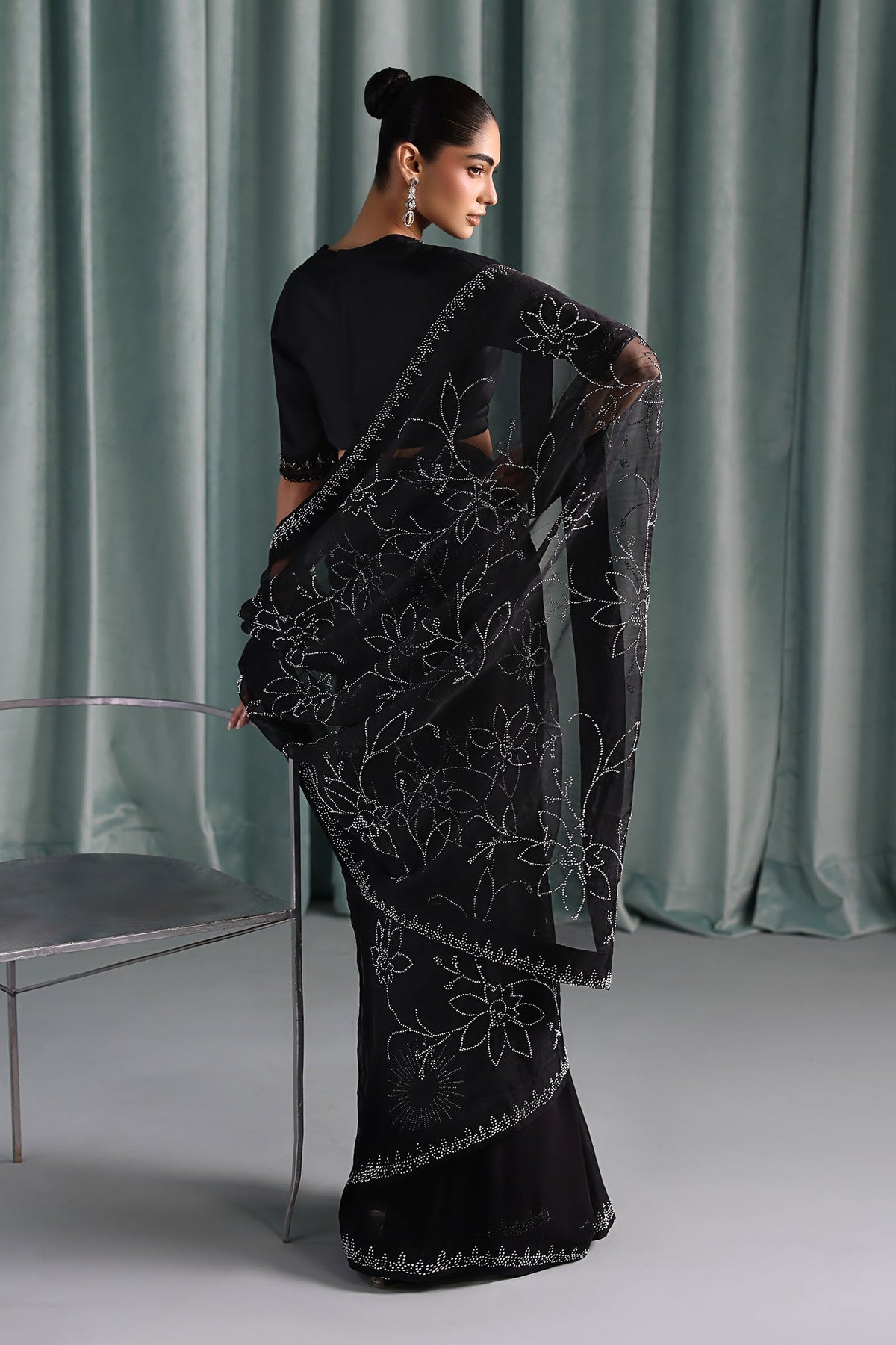 Maria B | Luxury Formals Pre Fall | SF-PF26-02-Black - Formal Dress - available at Maria Faisal in UK and USA.